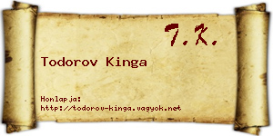 Todorov Kinga névjegykártya